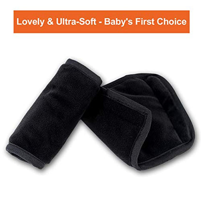 COOLBEBE Car Seat Straps Shoulder Pads for Baby Kids - color: Black, size: Small