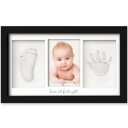 KeaBabies Baby Hand and Footprint Kit, Clay Keepsake Frame (Onyx Black) - color: Onyx Black, size: Duo Frame, 13" x 7.8"