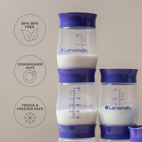 Lansinoh Breastmilk Storage Bottles, 5 Ounces, 4 Pack