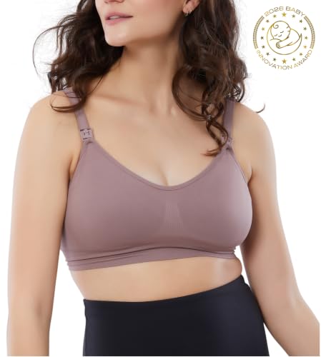 Ingrid & Isabel Basics Nursing & Pumping Bra - color: Mauve, size: Small