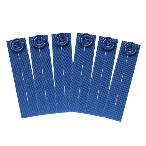 Mandala Crafts Denim Blue Elastic Waist Button Extender for Pants Waistband - color: Denim Blue, size: Stretchy 3.5 Inches