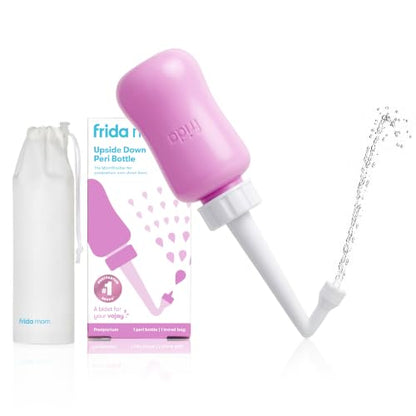 Frida Mom Upside Down Peri Bottle for Postpartum Care, Portable Bidet - color: Pink