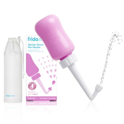 Frida Mom Upside Down Peri Bottle for Postpartum Care, Portable Bidet - color: Pink
