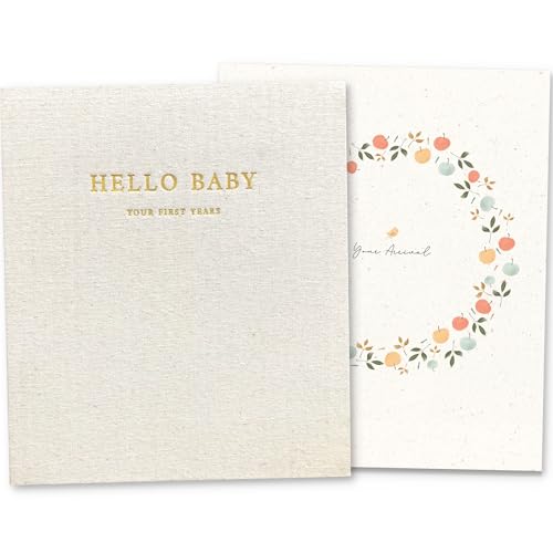 Peachly Baby Book for Girl - First Year Memory Book Keepsake - Clementine - color: Clementine