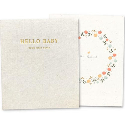 Peachly Baby Book for Girl - First Year Memory Book Keepsake - Clementine - color: Clementine