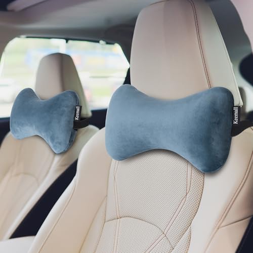 Keemall Inflatable Travel Neck Car Pillow Sleeping Road Trip Essentials - color: Soft Grey, size: Medium