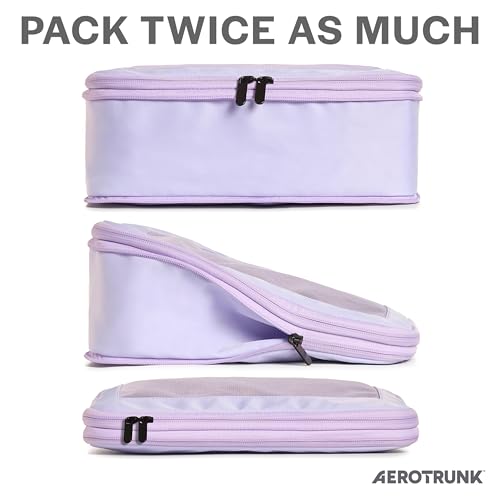 Aerotrunk Compression Packing Cubes for Travel, 2-Pack, Purple - color: Purple, size: 2-Pack