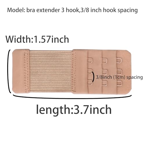 SAMGU Women's Bra Extenders 2 Hook/3 Hook/4 Hook/5 Hook/6 Hook Soft Stretchy - color: 3pcs, Bra Extenders 3 Hooks 3/8 Inch