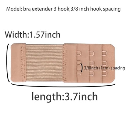 SAMGU Women's Bra Extenders 2 Hook/3 Hook/4 Hook/5 Hook/6 Hook Soft Stretchy - color: 3pcs, Bra Extenders 3 Hooks 3/8 Inch