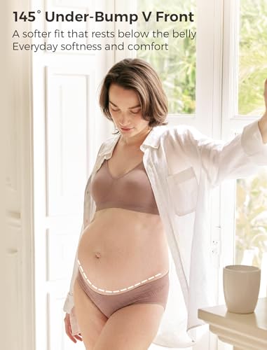 Momcozy Maternity Underwear, V-Front Seamless Under-Bump Panties, 4-Pack - size: X-Large