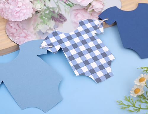 Blue Bodysuit Banner,Baby Shower Decoration Gingham Banner - color: Navy