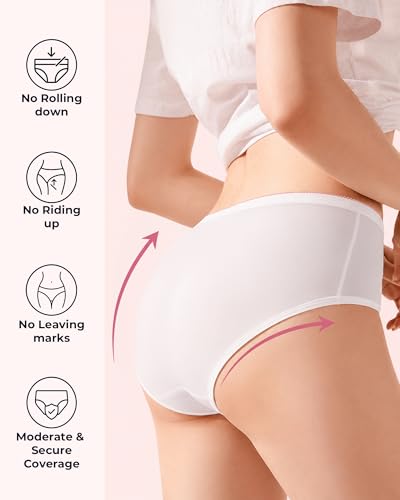 DOLAATEX Women's Disposable Underwear, 100% Cotton, White, 6pk - size: X-Large