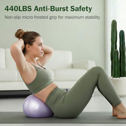 Slim Panda Pilates Ball 9 Inch Anti-Burst Small Exercise Ball - color: Lavender