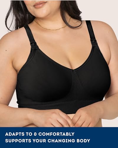 Fruit of the Loom Women's Wireless Nursing Support Bra - color: Black Hue, size: Small