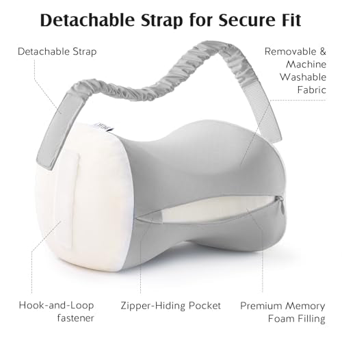 YFONG Knee Pillow for Side Sleepers, Memory Foam Leg Pillow, Grey - color: Grey