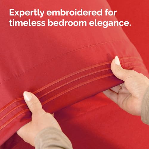 King Standard Pillow Cases Set of 2 - Ultra Soft Pillowcase Covers - Red - color: 27 - Red, size: King Standard