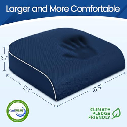 SweetSlubr Seat Cushion, Chair Pad, Memory Foam Tailbone Pain Relief - color: Darkblue, size: 2X-Large