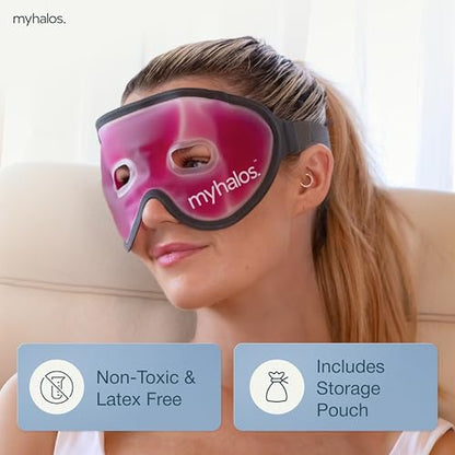 MyHalos Cooling Gel Eye Mask, Cold Ice Pack for Puffy Eyes & Dark Circles - color: Pink - 1 Pack