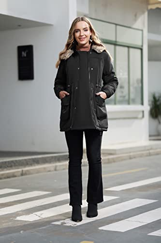 Maacie Maternity Winter Coat Baby Wearing Jacket 3 In 1 Outerwear - color: Black, size: Large