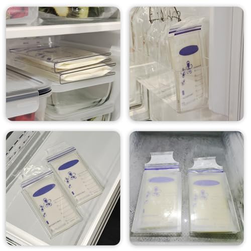 4 Pack Freeze Flat Breastmilk Storage Bag, Clear Breast Milk Bag Flattener