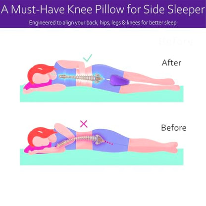 Inflatable Knee Pillow for Travel, Travel Knee Pillow for Side Sleepers