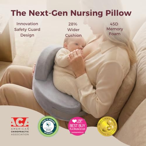 Momcozy Cozylite Nursing Pillow for Breastfeeding - Supportive Memory Foam - color: Cozylite -Grey