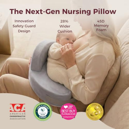 Momcozy Cozylite Nursing Pillow for Breastfeeding - Supportive Memory Foam - color: Cozylite -Grey