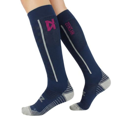 Zensah Featherweight Compression Socks for Women & Men - color: Navy, size: Medium