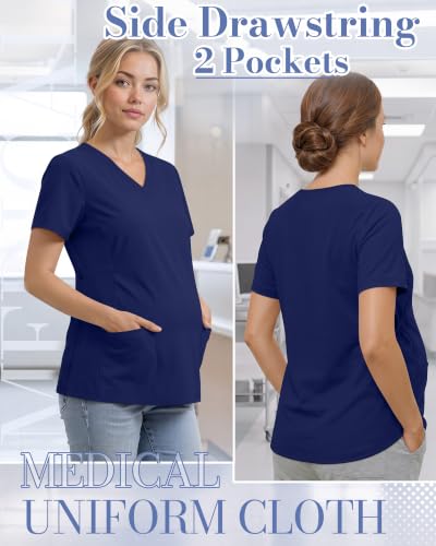 Neer Women's Maternity Scrub Top - color: Navy Blue, size: Medium