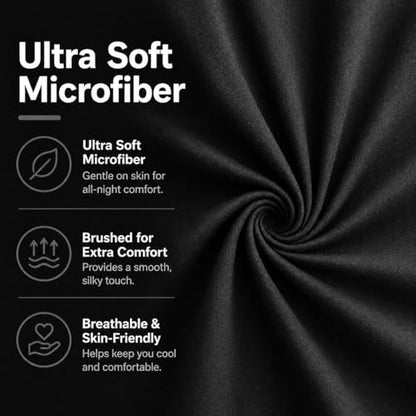 Evolive Ultra Soft Microfiber Body Pillow Cover/Pillowcases 21"x54" with Hidden Zipper Closure (Black) - color: Black