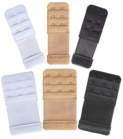 Women's Bra Extenders 4 Hook / 3 Hook / 5 Hook / 2 Hook Soft Comfortable Stretchy Bra Extension Strap - color: 6 Pieces, 2 Hook 1/2 Inch & 3 Hook 3/4 Inch