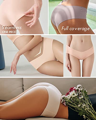 Women’s Seamless Underwear No Show Cheeky Hipster Bikini Panties 9 pack - color: Option E, size: Small