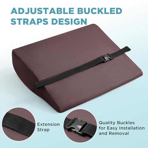 Dual-Layer Memory Foam Lumbar Support Pillow for Recliner, Coffee - color: Coffee