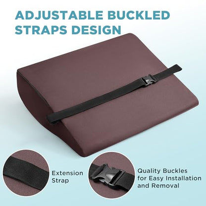 Dual-Layer Memory Foam Lumbar Support Pillow for Recliner, Coffee - color: Coffee