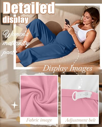 3 Pack Women's Maternity Capris - color: Black, Denim Blue, Pink, size: XX-Large