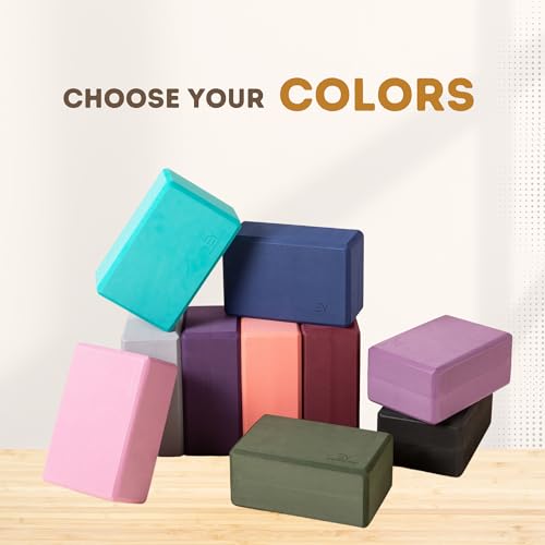 Everyday Yoga Premium Foam Block, 3in/4in/5in Thick, Multi Colors, 1 Block - color: Aqua, size: 3 Inch Thick