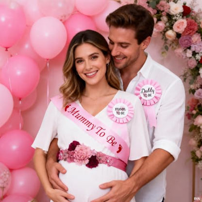 Vexillum Maternity Flower Sash Belly Belt Set(4pcs) - color: Flower#2