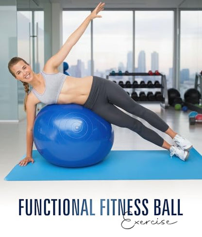 ROMIX Exercise Ball, Anti-Burst Yoga and Birthing Ball with Pump, Home Use - color: Blue