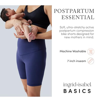 Ingrid & Isabel Basics Postpartum Active Shorts - color: Navy Blue, size: Small