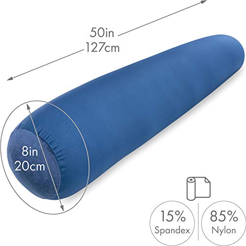 Microbead Body Pillow, Side Sleeping & Pregnancy, 48x8 in, Peacock Blue - color: Peacock Blue, size: Pillow & Cover