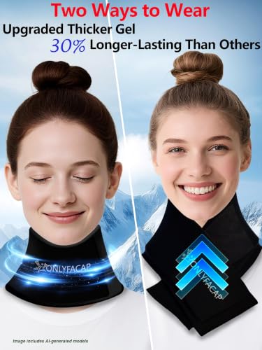 Flexible Neck Ice Pack Wrap,Gel Cold Therapy for Pain Relief - color: Black