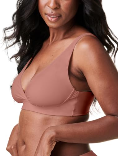 Bravado Designs Ballet Seamless Crossover Maternity Nursing Bra, Comfortable Breastfeeding Bra - color: Roseclay - Sustainable Fabric, size: Medium