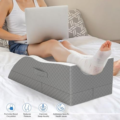 TranquilRelax Leg Elevation Pillows for After Surgery, Wedge Pillow, Grey - color: Grey, size: Double Leg