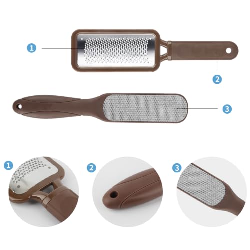 Fu Store 2 Pack Foot Files Callus Remover Foot Rasp Dual Sided Foot File - color: Brown