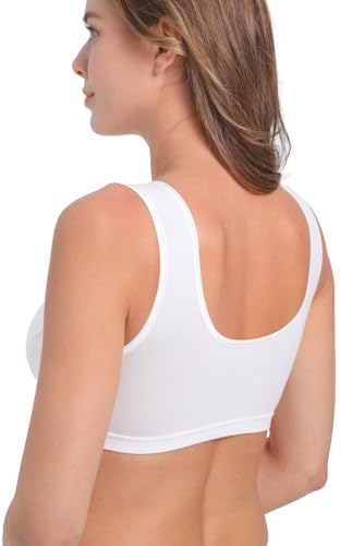 SUIEK 4 Pack Nursing Sleep Bra Maternity Bralette Cotton Breastfeeding Bras - color: Black/Grey/Nude/White-4pcs, size: Small
