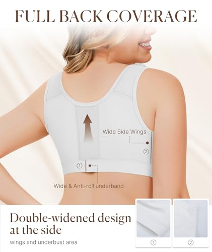 BRABIC Surgical Bra for Post Surgery Mastectomy Compression - color: White, size: XX-Large