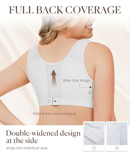 BRABIC Surgical Bra for Post Surgery Mastectomy Compression - color: White, size: Small