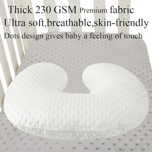 Dot Nursing Pillow Cover Set 2 Pack Compatible with Boppy Pillow - color: White & Pink