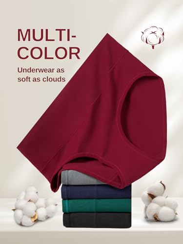 Vevmon Cotton Underwear for Women High Waisted Soft Ladies Panties 5 Pack - color: Black*2+grey*2+red*1, size: Medium