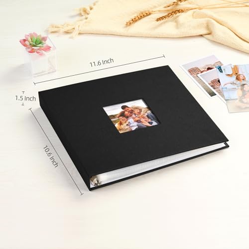 Mublalbum 10x10 Inch 3 Ring DIY Scrapbook Photo Album 80 Pages, Black - color: Black, size: 10x10 Inch 80 Pages